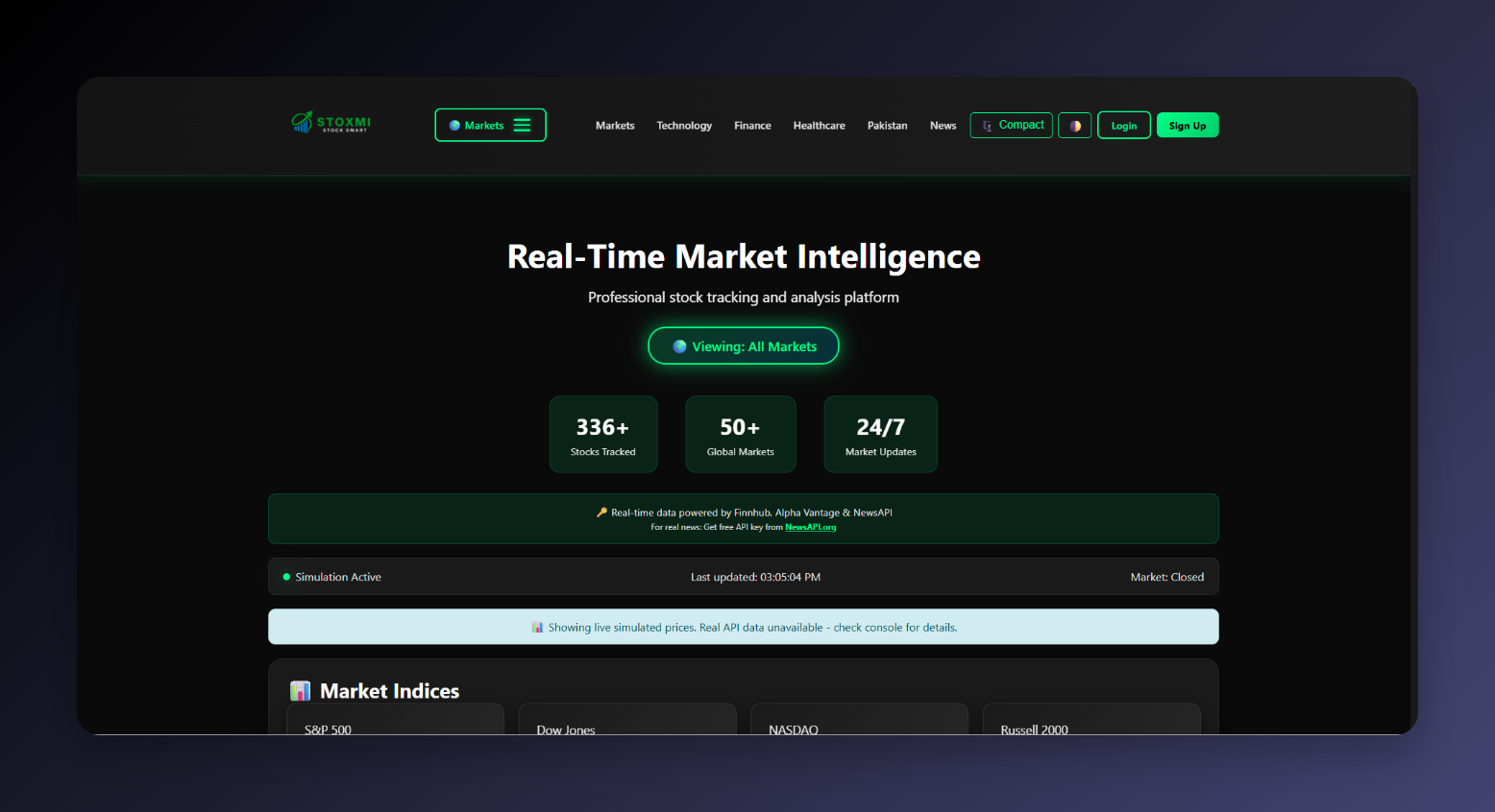 Stock Live Prices Website 3d animation branding graphic design motion graphics ui