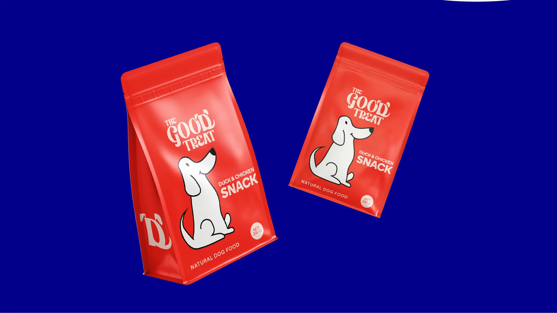 The Good Rreat Dog Snack Logo n' Packaging Brand Design branding design dog food graphic design illustration label design logo packaging design pet product design snack treat visual identity