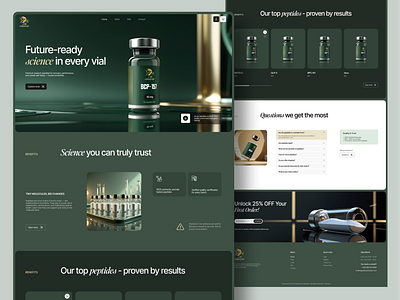 Clean & Modern Peptide Store UI Design – Full Web Experience cleandesign dribbbleshowcase ecommercedesign ecommerceui healthtechdesign modernui peptidestore productdesign responsivedesign uidesign uiux uxdesign webdesign webinspiration wellnesswebsite