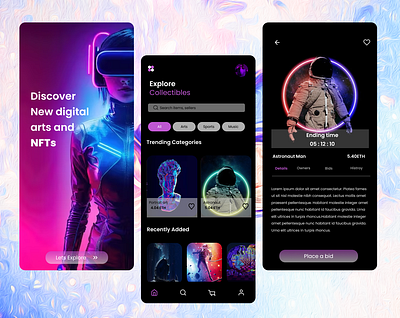 Nft Mobile App app design nft ui uidesigner uiinspiration