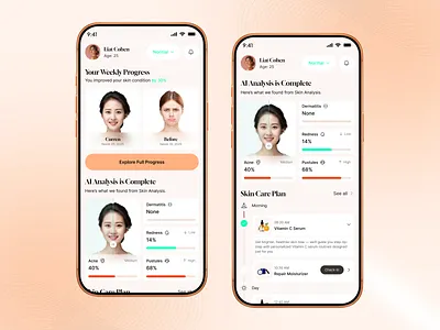 AI Skin Analysis App ai aiapp app development appdesign beauty app cosmetics app makeup app mobile app shopping app skin skin app skin problems app skin test skin test app skinanalysis skincare skincare app design skincareapp ui ux