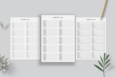 Contact List Planner Page branding canva canva planner contact contact list contact list planner page editable elegant graphic design minimal modern planner simple start up typography