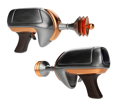 Ray gun 3d alien blaster blender3d cosmic cyberpunk fantasy game illustration raygun render retro space steampunk toy weapon