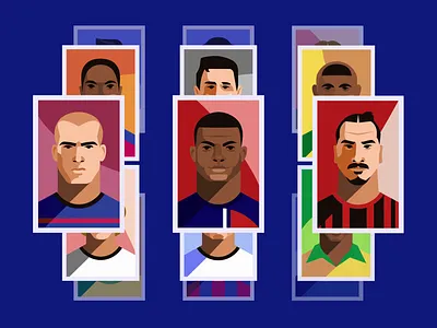 Soccer Players animation casual design game design graphic design ibrahimovic illustration maradona mbappe messi motion graphics nyari pelé player ronaldinho ronaldo soccer sport vector zidane