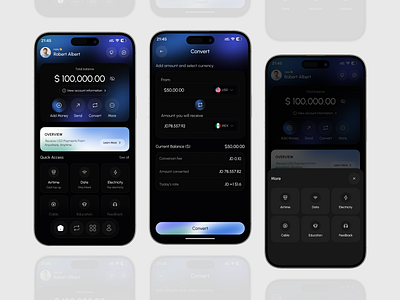 Wallet & Exchange Mobile UI app banking blockchain crm design finance finance app fintech fintech app interface investment mobile app mobile app design money app money managements neobanking saas ui ux wallet