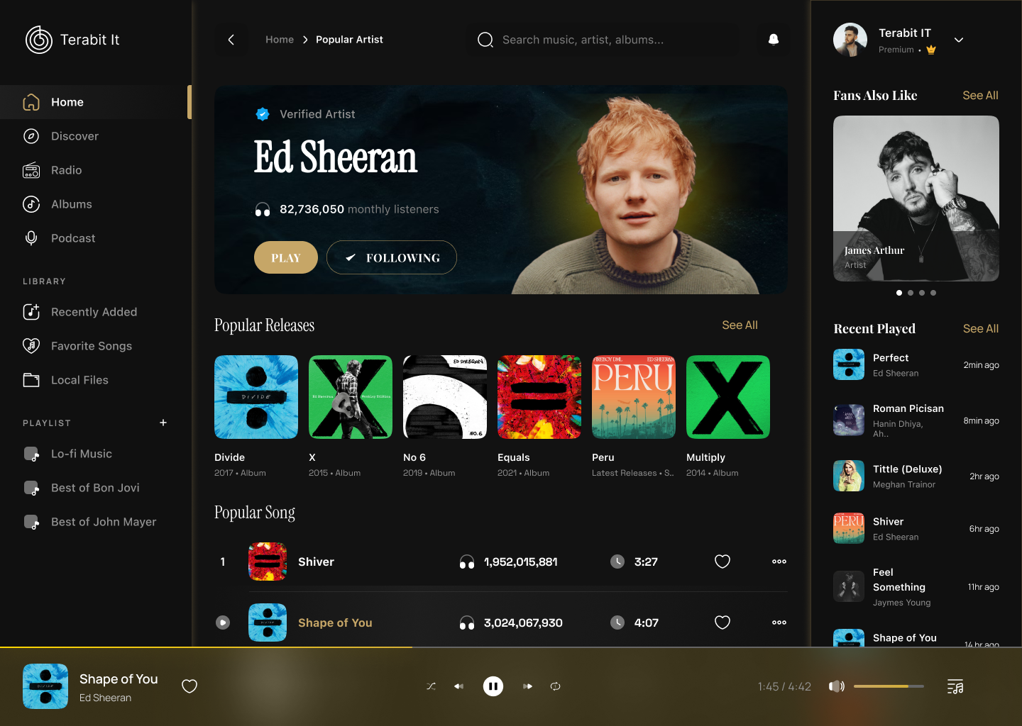 BeatBay Music Stream Website albumui appconcept cleanui creativeui darkui dashboardui designinspiration digitaldesign dribbble interfacedesign modernui musicapp musicip musicplayer productdesign streamingapp uiuxdesign uxinspiration webappdesign webdesign