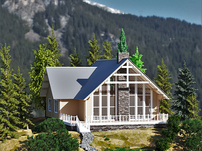 House in the Carpathians 3d 3ds max corona render design visualithation