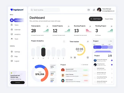 Modern Analytics Dashboard UI app banner cards chart clean dashboard dashboard uiux design fireart graphic design kpi search ui uiux ux