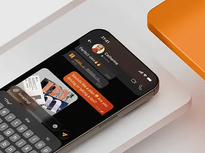 Chat Screen – Dark Messaging UI chat app chat background conversation screen dark mode ios liquid glass message bubbles messaging mobile ui send button text input field voice message