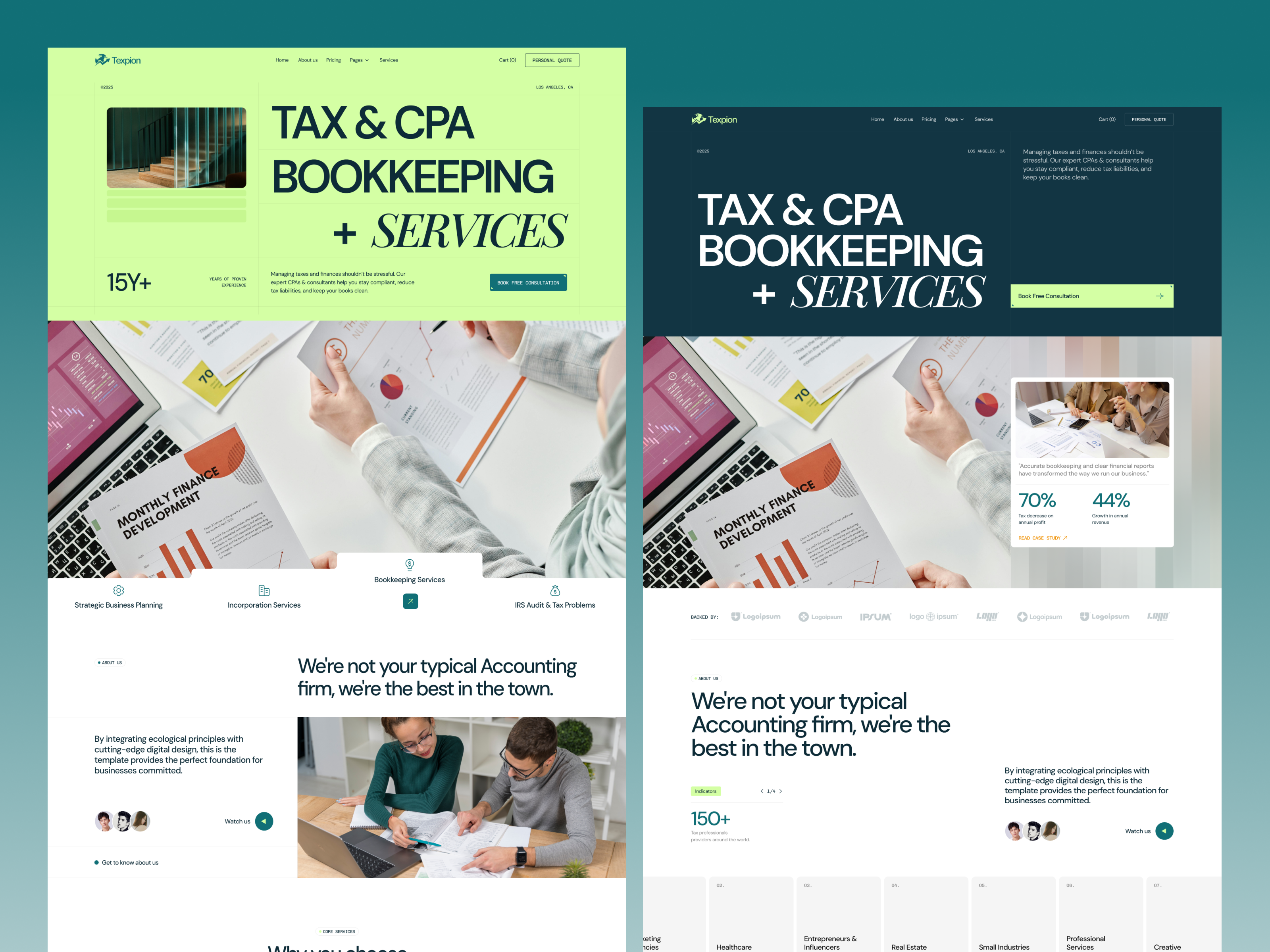 Example of Texpion - Tax & CPA Bookkeeping Agency Website