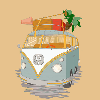 Dream van design illustration