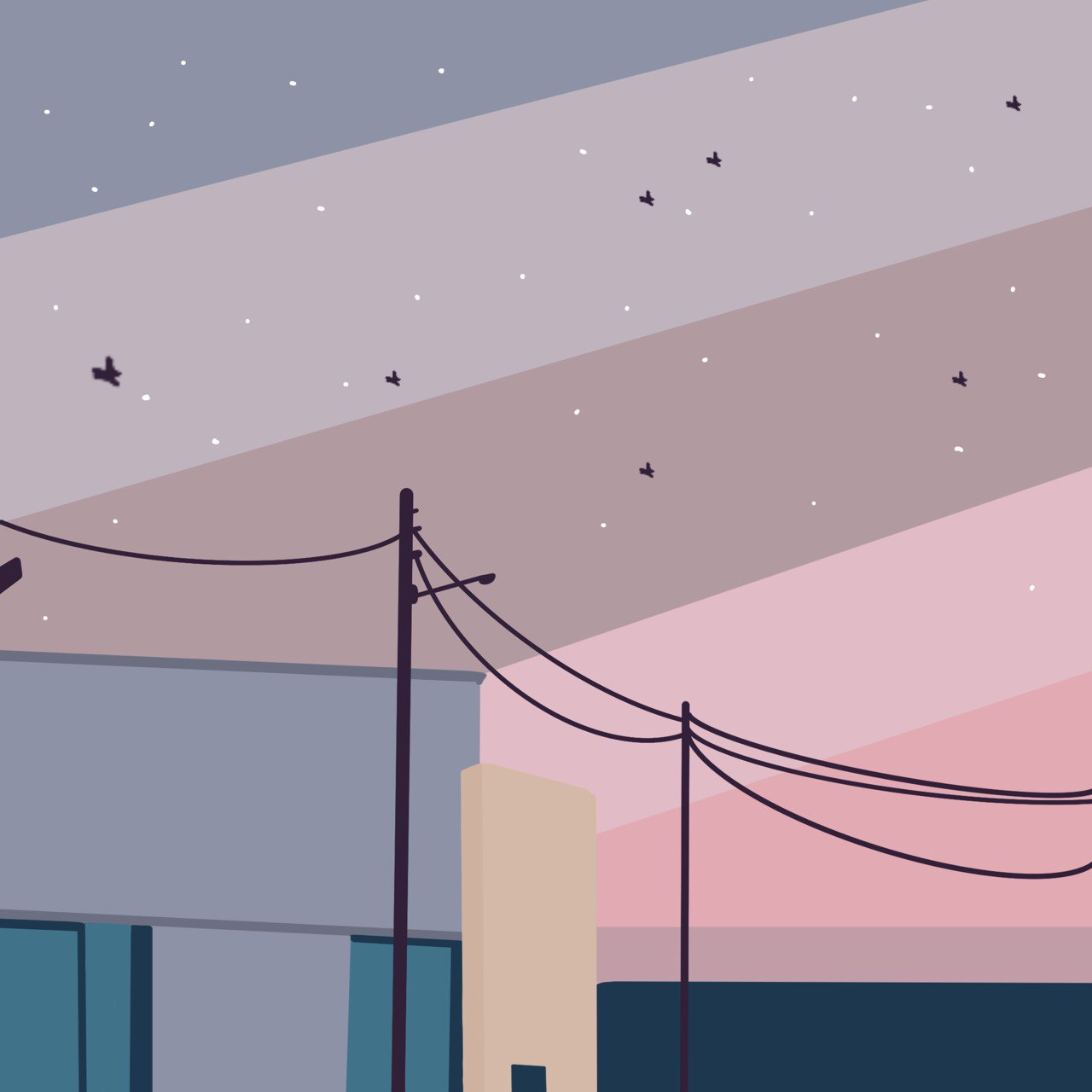 Pastel city skies
