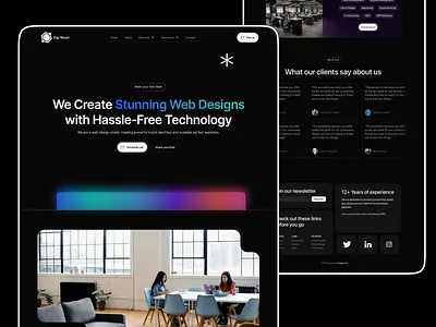 DigiWorld - Modern Digital Agency Landing Page UI Design app branding design design uiux digital agency website figma figma design illustration modern website design motion graphics typography ui uiux designer uix nikunj ux website design