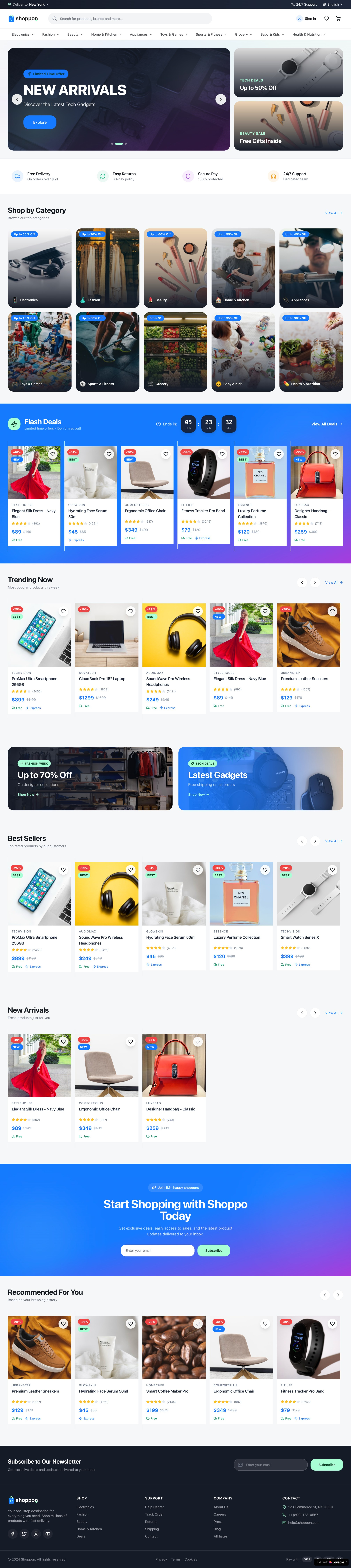 Shoppon — Modern E-Commerce Website Concept corporate design ecommerce ecommerce website figma framer landing page modern shopify ui ux web design web3 website website development wisdmlabs wordpress