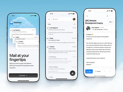 Mail Mobile App app clean design email client ios app mail app mailing application minimal mobile mobile app modern ui ui app design ux
