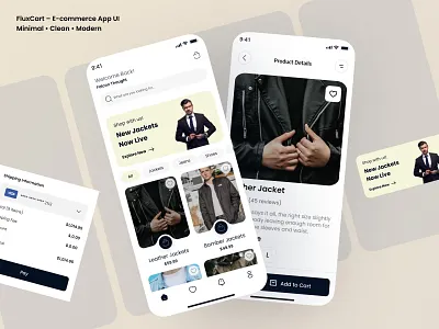 FluxCart Mobile App appconcept appdesign cleanui dailyui designinspiration digitaldesign dribbble ecommerceapp fashionapp interfaceinspiration minimalui mobileui modernui onlineshopping productdesign shoppingapp storeapp uidesign uiuxdesign uxdesign
