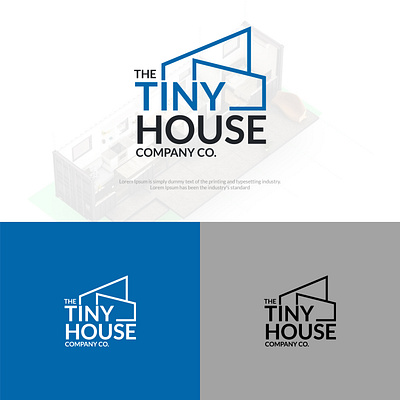 Logo Design for The Tiny House Company Co. architecture logo blue house logo bold typography design brand identity clean branding compact living brand construction logo cyberavanza geometric logo house outline logo logo design minimalist logo modern logo design professional logo real estate branding tiny house logo visual identity