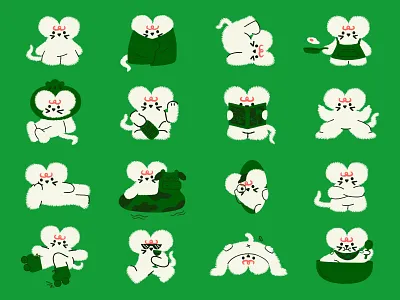 Ras — Character Personalities animal avatar branding illustration character custom illustration fun graphic design green hand drawing icon identity design illustration mascot minimal moods mouse personality playful