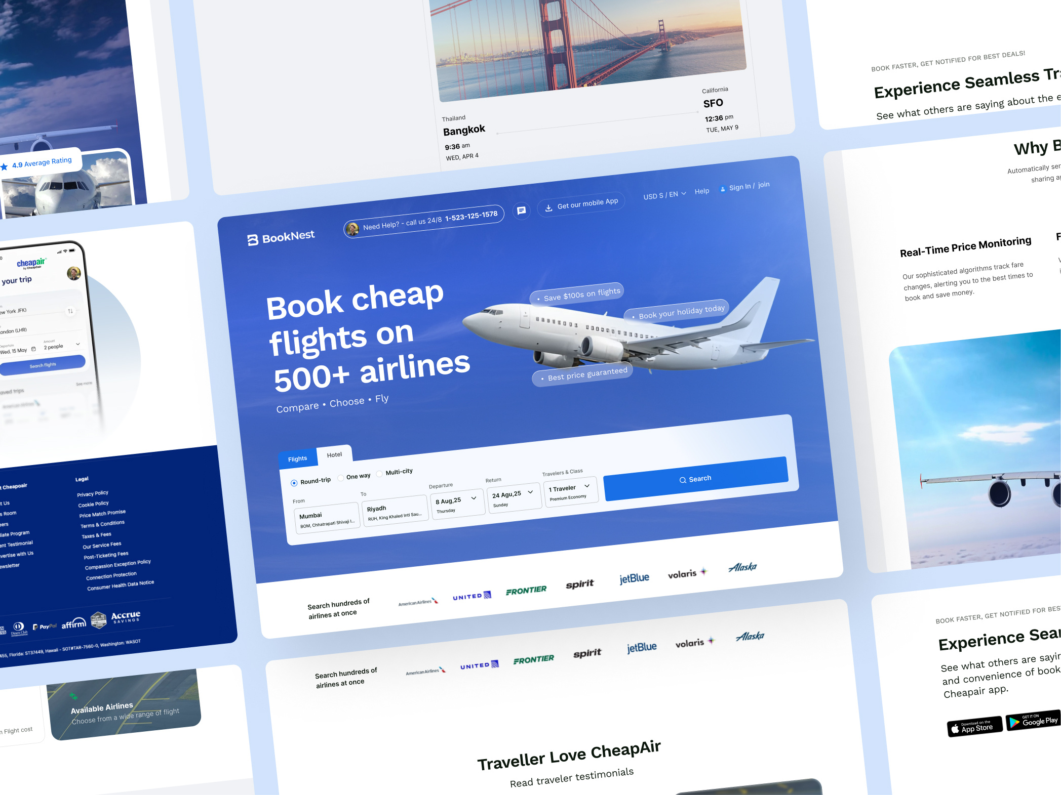 Flight Booking Website - Landing Page Design aircraft airline tickets airline website airplane booking page booking platform booking service booking website cheap airline cheap flights flight flight booking website flight website landing page private jet ticket booking travel agency ui web design website