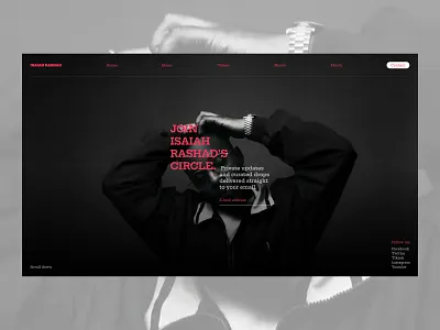 Isaiah Rashad - Newsletter Sign Up Hero artist website clean ui dark mode editorial design email capture fan club hero section hip hop isaiah rashad landing page lead generation minimalist newsletter serif sign up form typography ui design user interface ux design web design