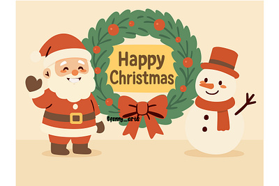 Santa Claus Cartoon Next to Snowman background cartoon celebration character cheerful christmas decorative festival festive fun gift greeting holiday nativity present saint santa seasons sinterklaas tradition