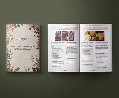 Vintage Botanical Wellness Book – Elegant Interior Layout Design aesthetic book layout calm and warm book visuals cottagecore herbal book cottagecore print book cozy botanical design elegant recipe formatting herbal aesthetic book illustrated recipes layout minimal herbal guide modern botanical theme natural tones book design nature inspired layout organic lifestyle book soft earthy tones design textured background layout trending book interior vintage apothecary style vintage remedies guide wellness aesthetic design wellness print design
