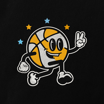 Retro Basketball Mascot basketball mascot character funky happy illustration logo mascot old cartoon retro vintage