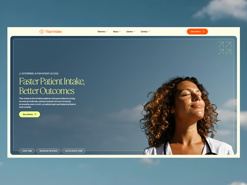 Titan Intake - Healthcare AI Native Platform figma ui uiux ux web design