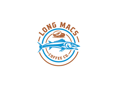 Long Macs - Coffee Co. atlantic mackerel beans branding cafe caffein coffee coffee shop customlogo fishfood graphic design healthyeating logo logodesign logogram mackerel mackerellove pacific mackerel seafoodlover spanish mackerel