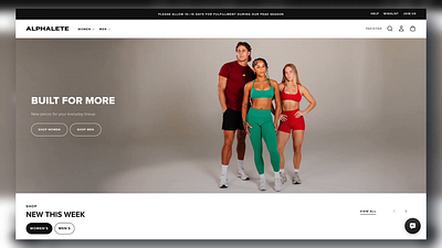 Alphalete.UK – Custom Shopify Store Development alphalete alphalete developer alphalete.uk shopify shopify developer shopify store shopify website