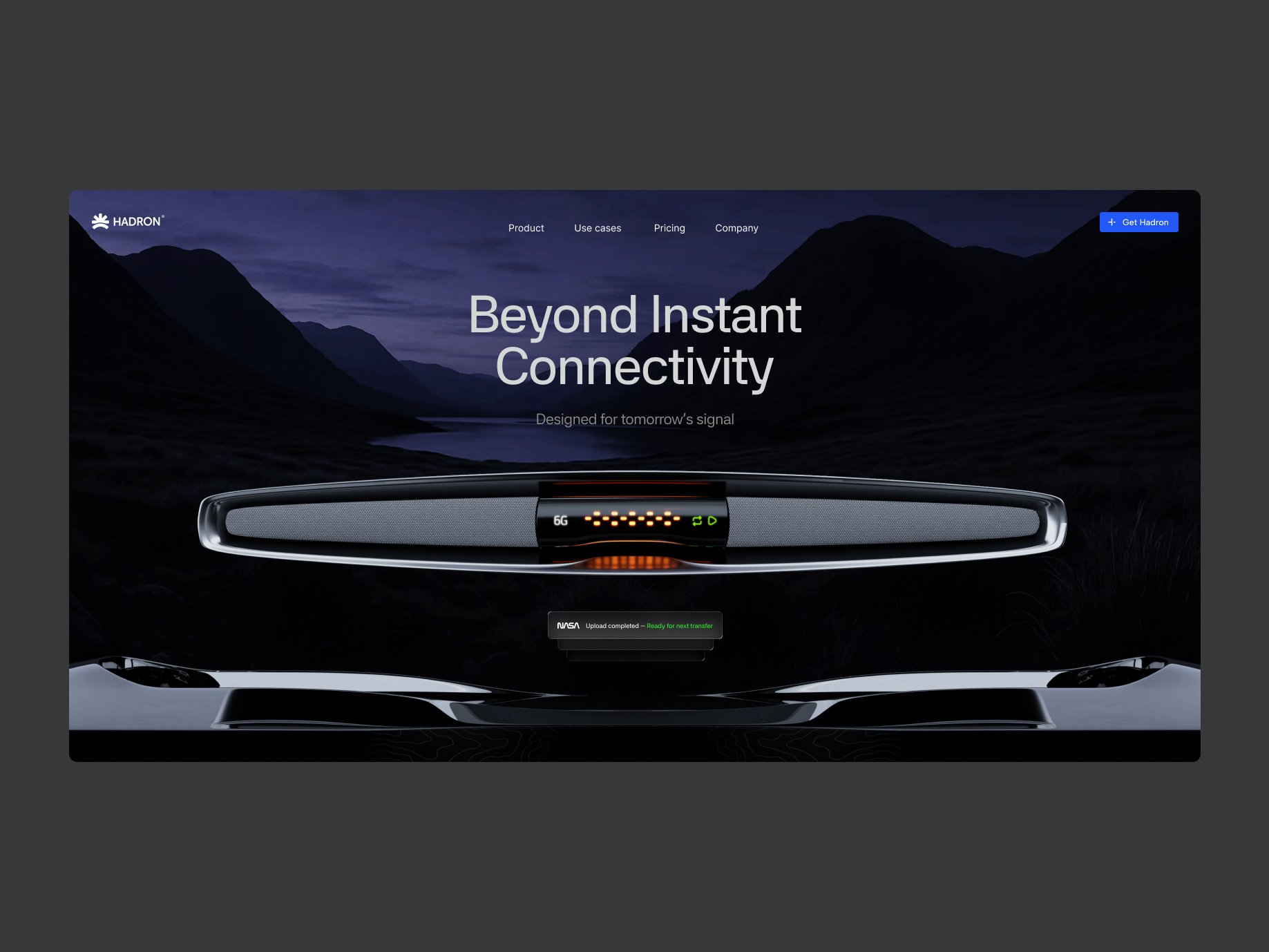 Landing Page Design - HADRON 3d graphic design ui