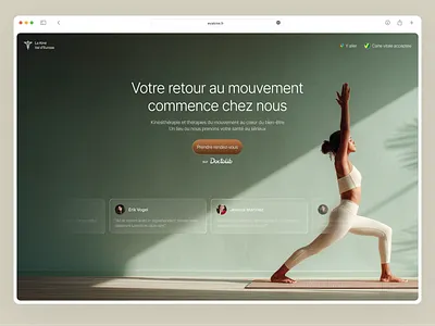 Wellness Landing Page beige brown carousel gradient button graphic design green health hero landing page sauge stretch ui ux web website wellbeing wellness