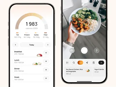 Food Scanning App ai app food graphic design health meal progress scan soft ui ux wellness