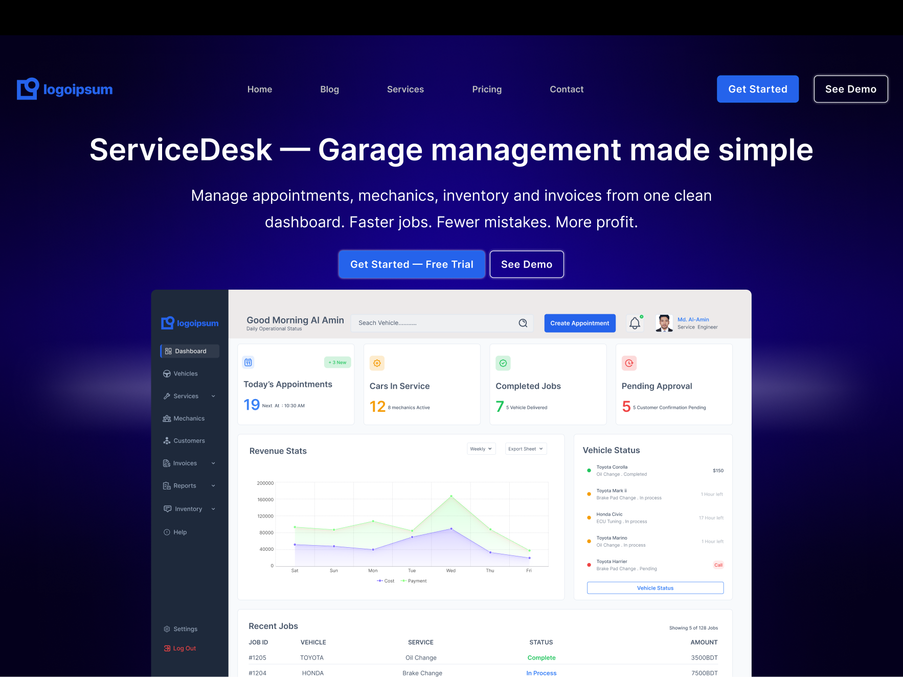 Example of Dashboard UI/UX Design For Saa S  Admin