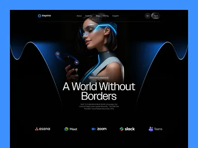 AI Voice Assistant Landing Page — Elepinio ai design interface landing service site ui ux web