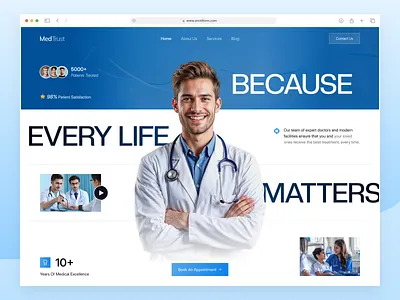 Medical Website Header UI animation black devs booking design doctor appointment doctor portfolio doctor profile framer health website healthcare landing page medcare medical website design medicare patient care top design agency ui ux web app webflow