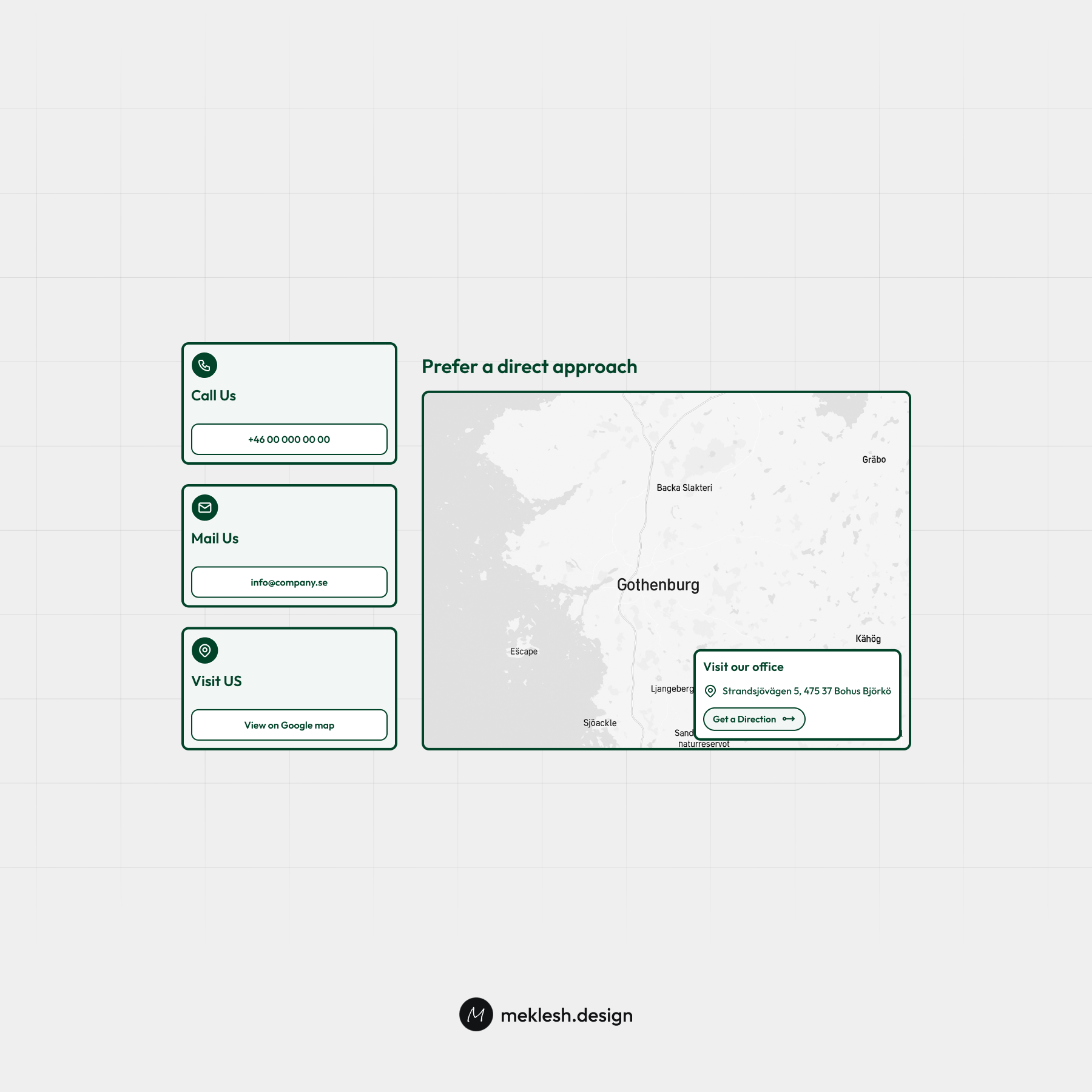Contact us page design