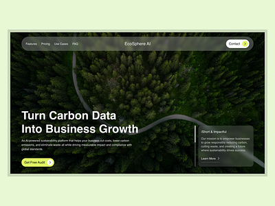 EcoAI Landing page design- Sustainable / AI ai ai design ai landing page ai website branding business logo graphic design halo lab landing page design musemind product design sans brothers sustainable landing page design sustainable web design ui ui design ux design vector web design website design