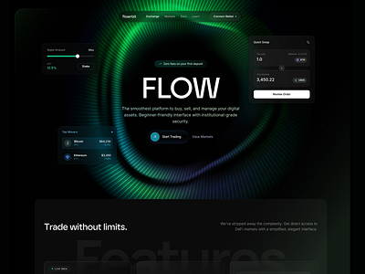 Flowrbit beginner friendly clean ui crypto app crypto beginners crypto trading digital assets exchange platform fintech intuitive ux minimal ui modern interface onboarding flow product design secure trading trading platform web3 design
