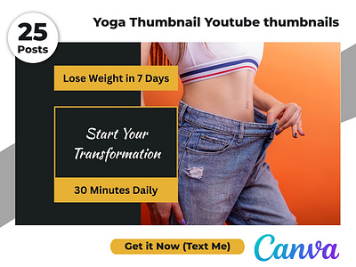 Professional Yoga Fitness Gym YouTube Thumbnails Canva Pack branding canva channel clean creator design digital editable exercise fitness gym modern simple template thumbnail training wellness workout yoga youtube