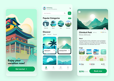 UI/UX Travel Mobile App adveenture appdesign booking figma hotel journey location materialdesign mobile app mobiledesign product productdesign travel trip ui user experience design userinterface ux vacation