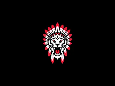 Apache Lion Logo animal logo apache apache lion logo apache logo branding branding design design graphic design illustration lion logo lions logo logo design panther panther logo red indian tiger logo vector