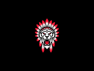 Apache Lion Logo animal logo apache apache lion logo apache logo branding branding design design graphic design illustration lion logo lions logo logo design panther panther logo red indian tiger logo vector