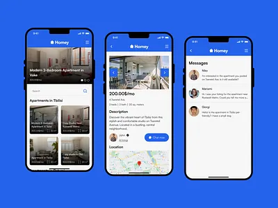 Homey - Apartment Rental App cleanui design figma typography ui