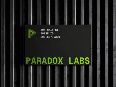 Paradox Labs branding a card design. branding graphic design logo