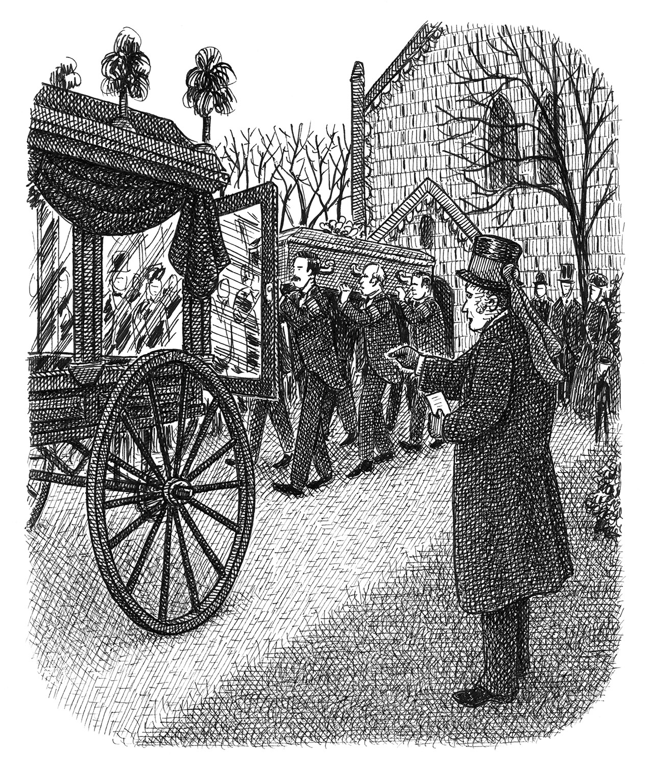 U is for Undertaker art artist artwork death drawing hand drawn historical illustration ink victorian