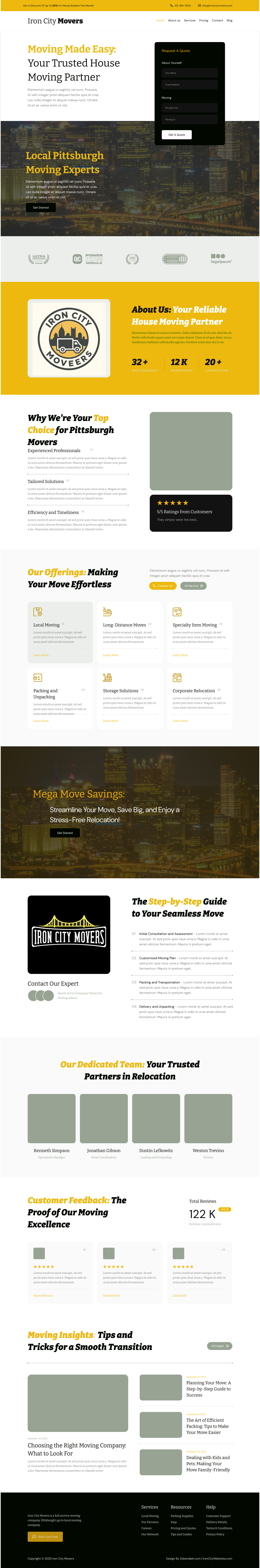 Moving Company Home Page Redesign graphic design ux web design website