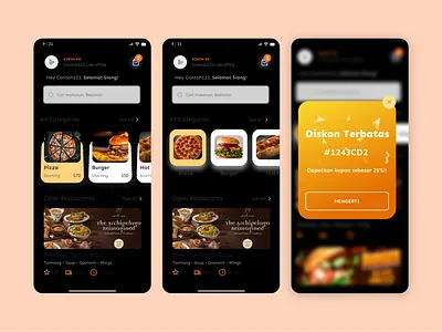 discount page dark mode - Food Apps app figma food apps refrence ui ui design visual