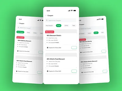 Discount Page - Food UI App branding graphic design ui ux