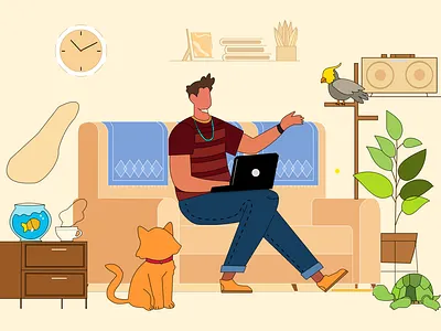 Cozy Living Room – Flat Illustration Scene design figma graphic design refrence vector visual